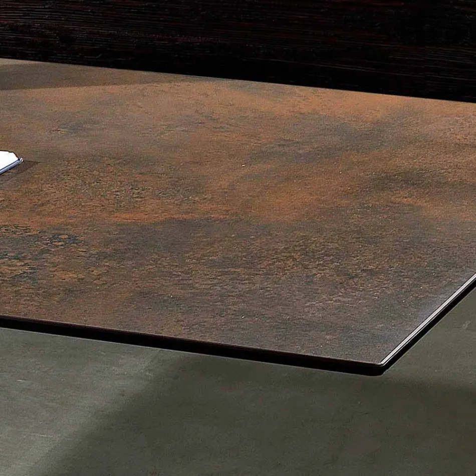 Table avec plateau fabriqué en Italie en verre céramique moderne, Mitia Viadurini