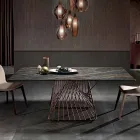Table avec plateau fabriqué en Italie en verre céramique moderne, Mitia Viadurini