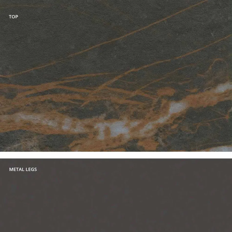 Table avec plateau fabriqué en Italie en verre céramique moderne, Mitia Viadurini