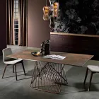 Table avec plateau fabriqué en Italie en verre céramique moderne, Mitia Viadurini