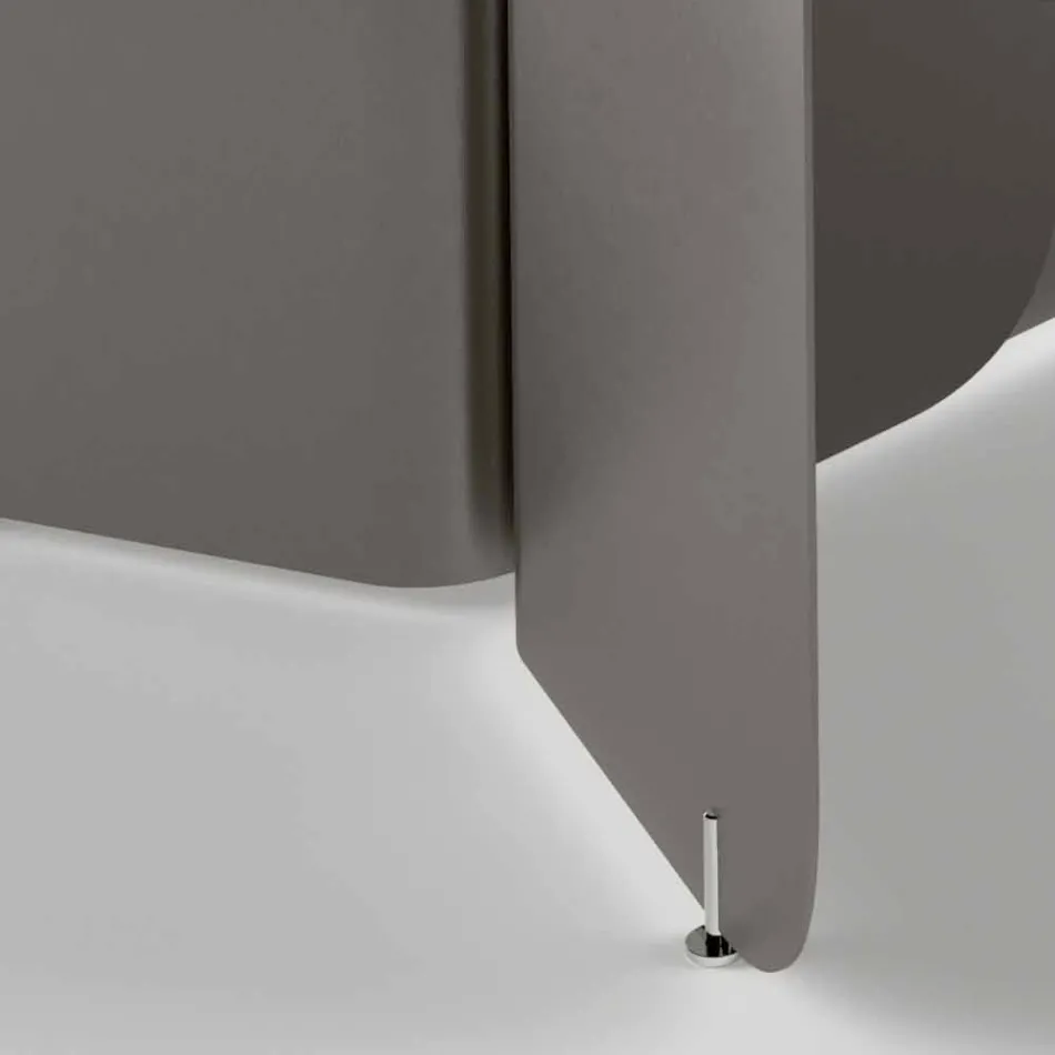 Table avec plateau en verre façonné et base en métal courbé - Piacere Viadurini