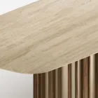 Table Lunaria avec plateau en marbre et piètement en métal, fabriquée en Italie Viadurini