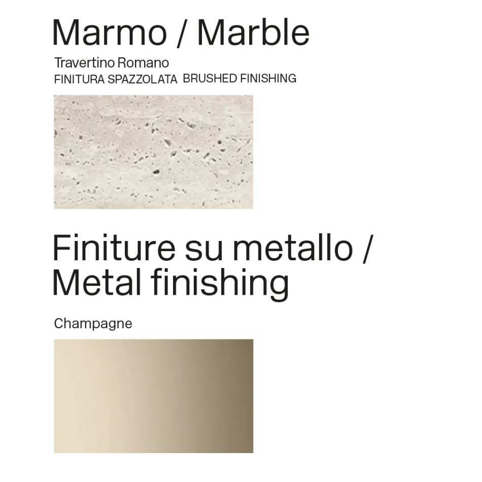 Table Lunaria avec plateau en marbre et piètement en métal, fabriquée en Italie Viadurini