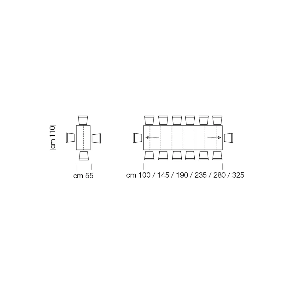 Table Console Extensible jusqu'à 325 cm en Stratifié Made in Italy - Dalmatien Viadurini