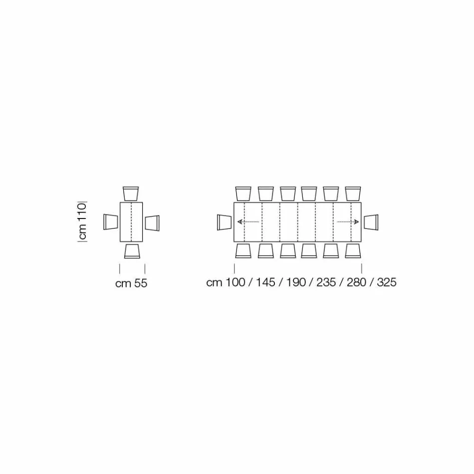Table Console Extensible jusqu'à 325 cm en Mélamine Made in Italy - Settimmio Viadurini