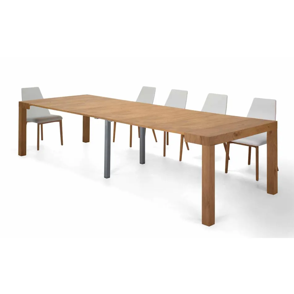 Table console extensible en bois plaqué fabriquée en Italie - Gordito Viadurini