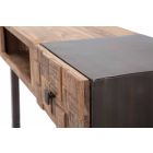 Table Console en Fer et Bois d'Acacia avec Tiroir Design - Dena Viadurini