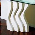 Table console design moderne pierre et le verre Ciril Viadurini