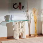 Table console en pierre et un design moderne en verre Dios Viadurini