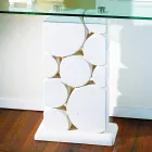 Table console en hosios design moderne en pierre et verre Viadurini