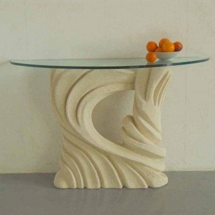 table console en pierre et le design cristal Emera Viadurini