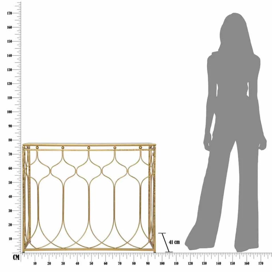 Table Console Rectangulaire Design Moderne en Fer - Karine Viadurini