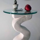 table console ronde Babylas design pierre et cristal Viadurini