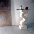 Table console ronde de design en pierre naturelle de Vicenza Babylas
