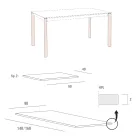 Table de Cuisine Extensible Jusqu'à 240 cm Effet Bois Fabriqué en Italie - Maltais Viadurini