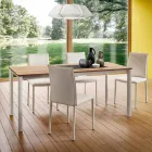Table de Cuisine Extensible Jusqu'à 240 cm Effet Bois Fabriqué en Italie - Maltais Viadurini