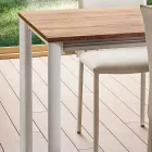 Table de Cuisine Extensible Jusqu'à 240 cm Effet Bois Fabriqué en Italie - Maltais Viadurini