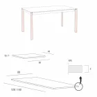 Table de Cuisine Extensible Jusqu'à 240 cm Effet Bois Fabriqué en Italie - Maltais Viadurini