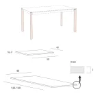 Table de cuisine extensible jusqu'à 240 cm en Fenix Made in Italy - Maltais Viadurini
