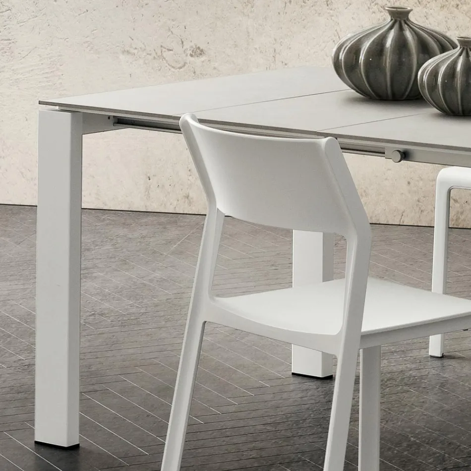 Table de cuisine extensible jusqu'à 240 cm en HPL fin Made in Italy - Jupiter Viadurini