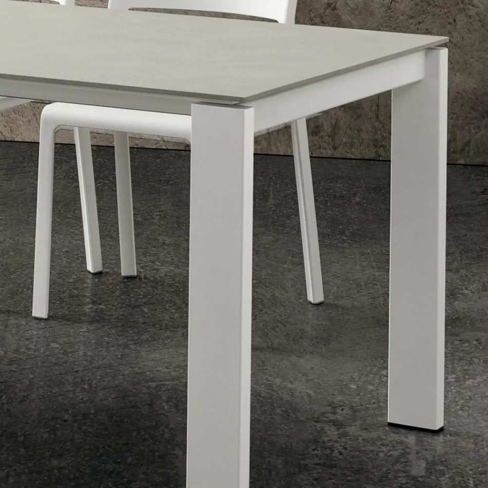 Table de cuisine extensible jusqu'à 240 cm en HPL fin Made in Italy - Jupiter Viadurini