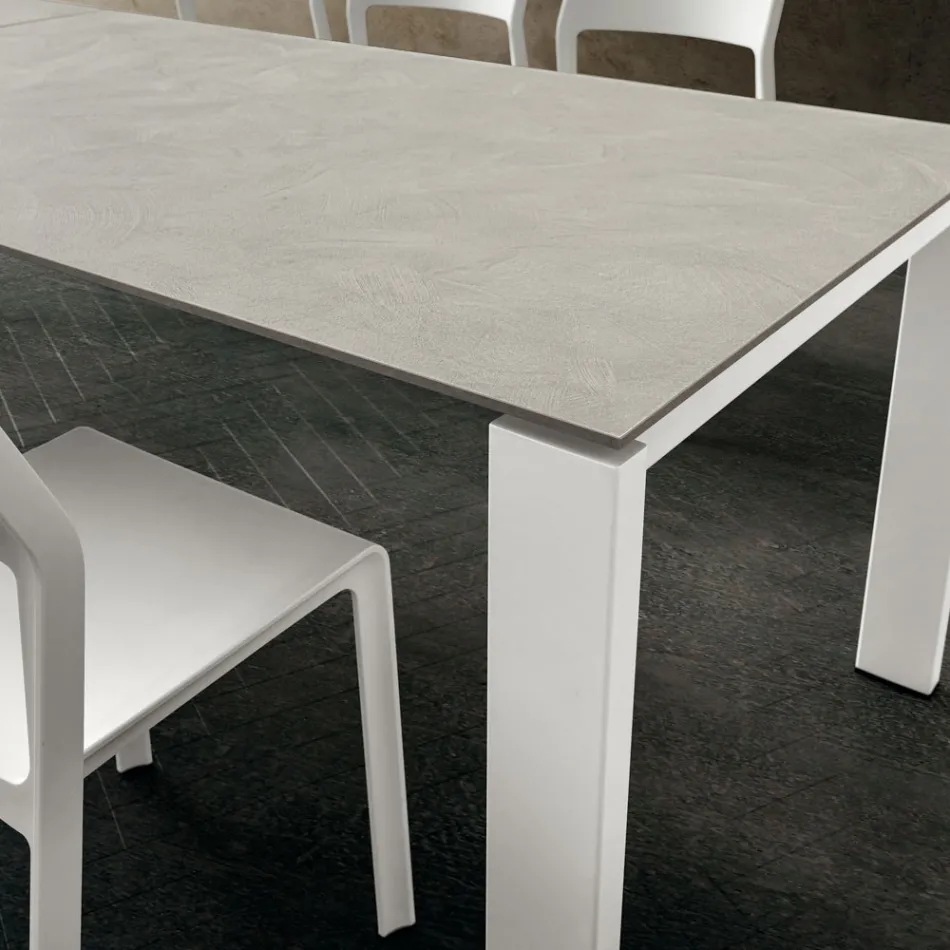 Table de cuisine extensible jusqu'à 240 cm en HPL fin Made in Italy - Jupiter Viadurini