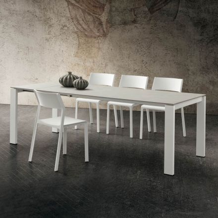Table de cuisine extensible jusqu'à 240 cm en HPL fin Made in Italy - Jupiter Viadurini