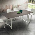 Table de Cuisine Extensible Jusqu'à 280 cm Effet Marbre Fabriqué en Italie - Pinocchio