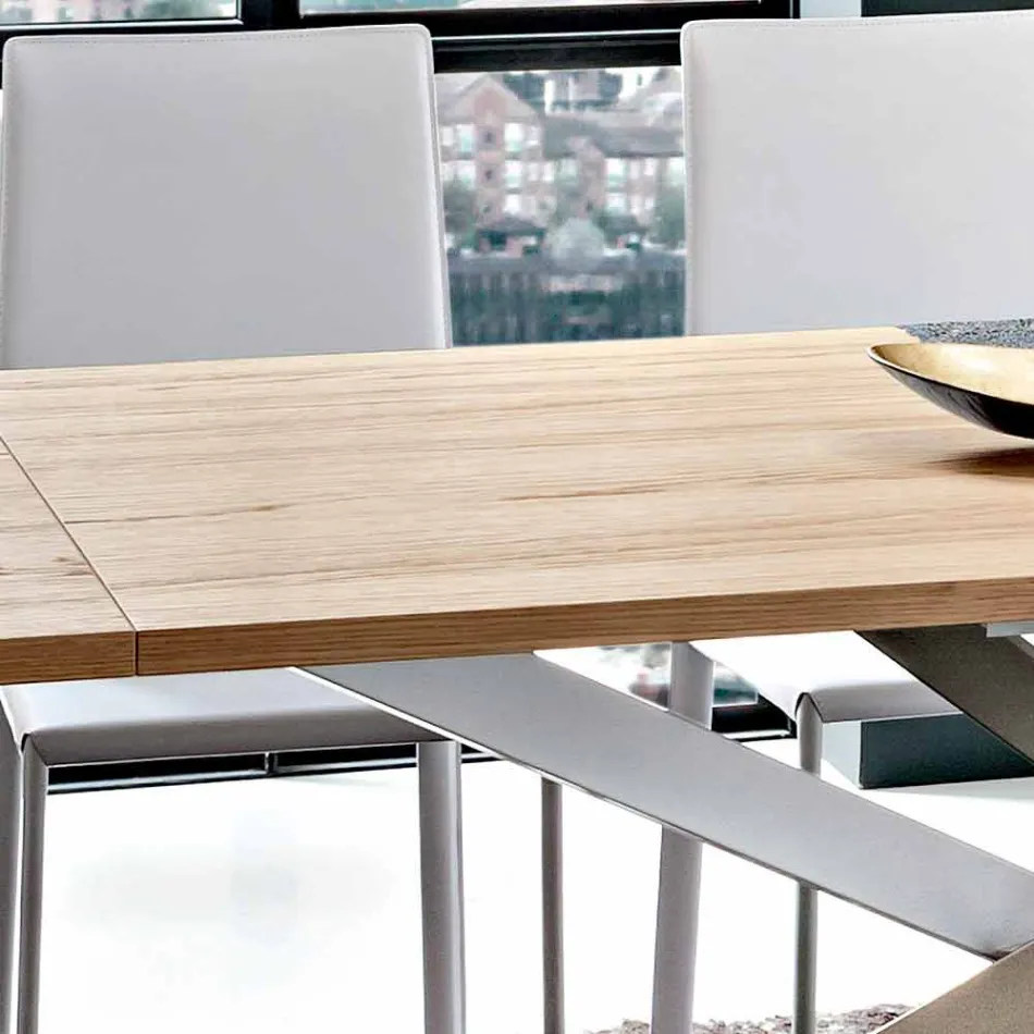 Table de cuisine extensible jusqu'à 280 cm en bois Made in Italy - Carlino Viadurini