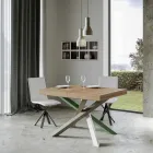 Table de cuisine extensible jusqu'à 440 cm en bois et fer fabriquée en Italie - Lennon Viadurini