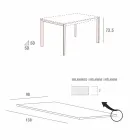 Table de cuisine avec plateau en mélamine et base en métal Made in Italy - Spilla Viadurini