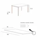 Table de cuisine avec plateau en mélamine et base en métal Made in Italy - Spilla Viadurini