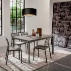 Table de cuisine avec plateau en mélamine et base en métal Made in Italy - Spilla Viadurini