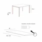 Table de cuisine avec plateau en mélamine et base en métal Made in Italy - Spilla Viadurini