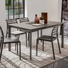 Table de cuisine avec plateau en mélamine et base en métal Made in Italy - Spilla Viadurini