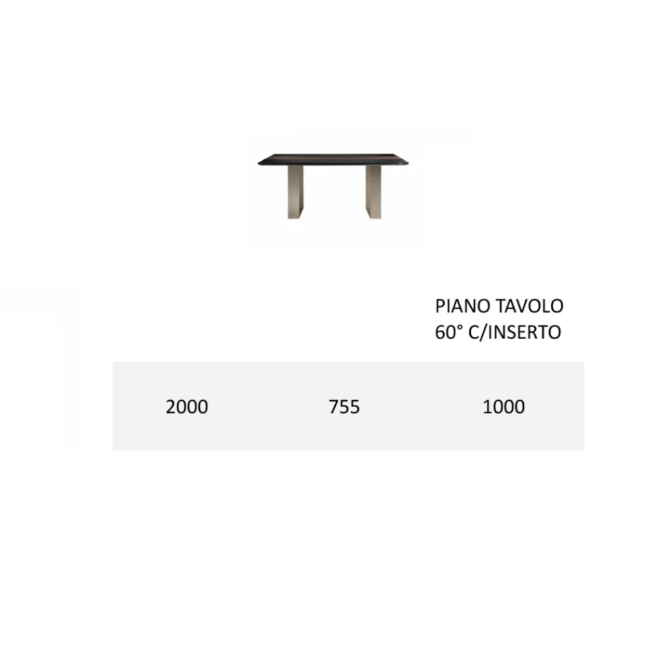 Table de cuisine en Mdf avec insert en bois massif Made in Italy - Tusco Viadurini