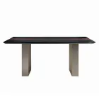 Table de cuisine en Mdf avec insert en bois massif Made in Italy - Tusco Viadurini