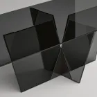 Table de cuisine rectangulaire avec plateau et base en verre Made in Italy - Tiseo Viadurini