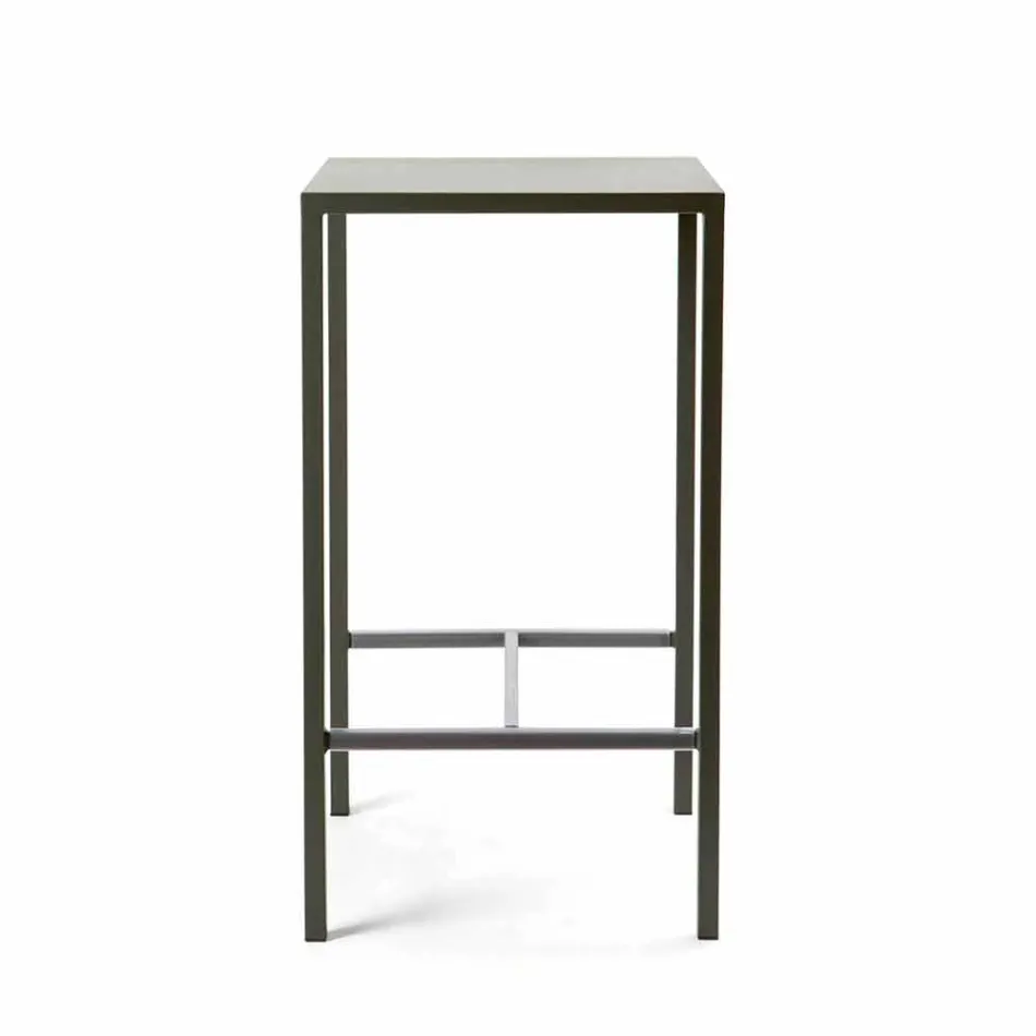 Table de bar carrée extérieure en métal peint fabriquée en Italie - Fada Viadurini