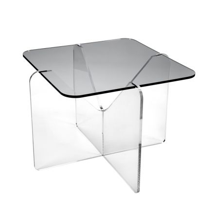 Table Basse Design en Plexiglas Transparent ou Fumé - Draco Viadurini