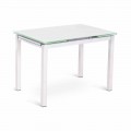 Table extensible au design moderne jusqu'à 200 cm en verre et métal - Tampon
