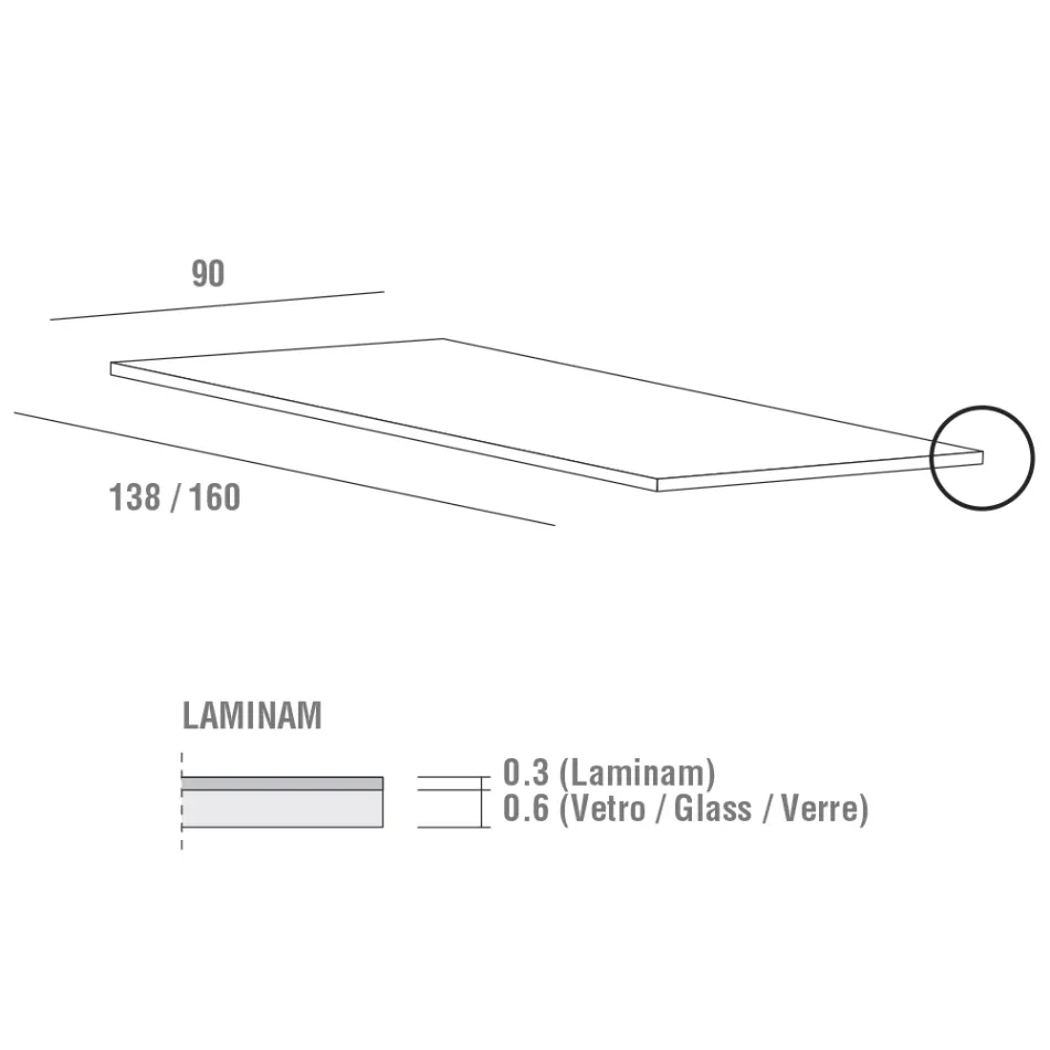 Table de cuisine extensible en céramique fine Laminam fabriquée en Italie - Efisto Viadurini