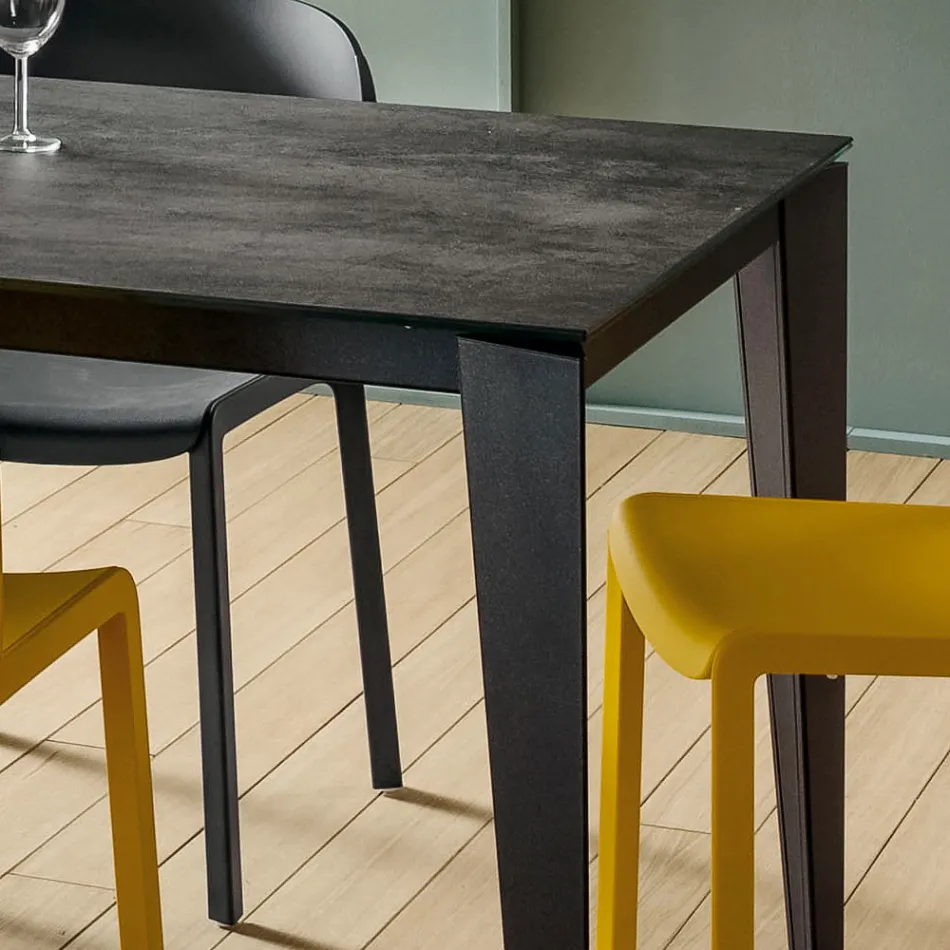 Table de cuisine extensible en céramique fine Laminam fabriquée en Italie - Efisto Viadurini