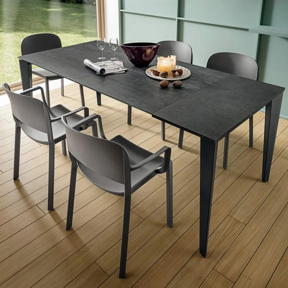 Table de cuisine extensible en céramique fine Laminam fabriquée en Italie - Efisto Viadurini