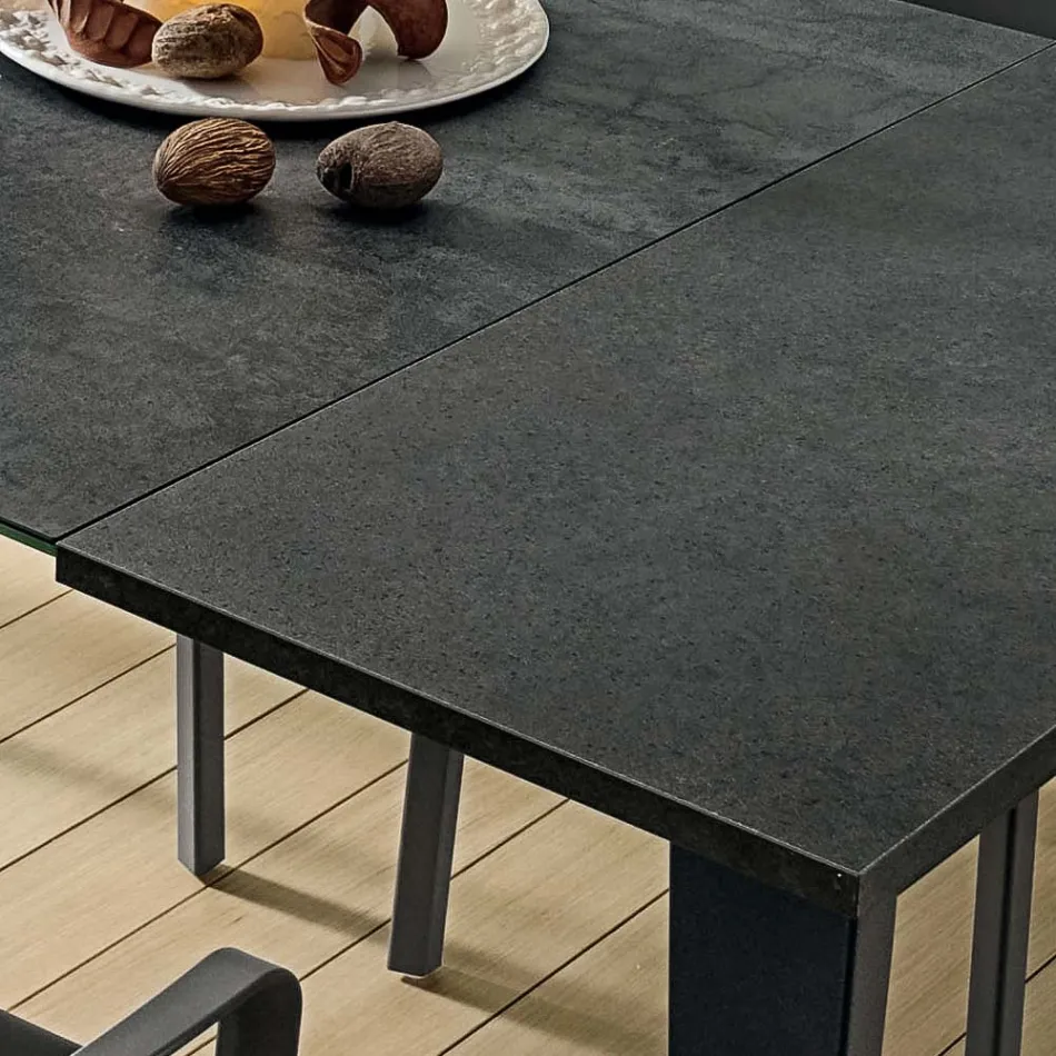 Table de cuisine extensible en céramique fine Laminam fabriquée en Italie - Efisto Viadurini