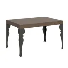 Table de cuisine extensible en bois anthracite et fer fabriquée en Italie - Sassone Viadurini