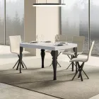 Table de cuisine extensible en bois anthracite et fer fabriquée en Italie - Sassone Viadurini