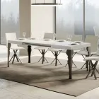 Table de cuisine extensible en bois anthracite et fer fabriquée en Italie - Sassone Viadurini