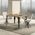 Table de cuisine extensible en bois anthracite et fer fabriquée en Italie - Sassone Viadurini