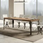 Table de cuisine extensible en bois anthracite et fer fabriquée en Italie - Sassone Viadurini